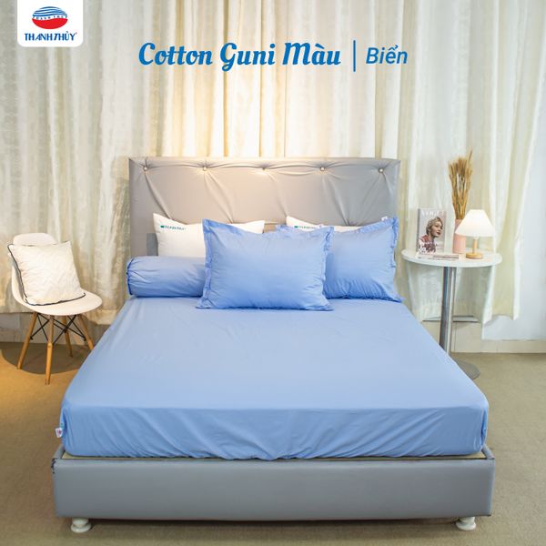  Bộ Ga Bọc Cotton Guni Màu Biển (1) 