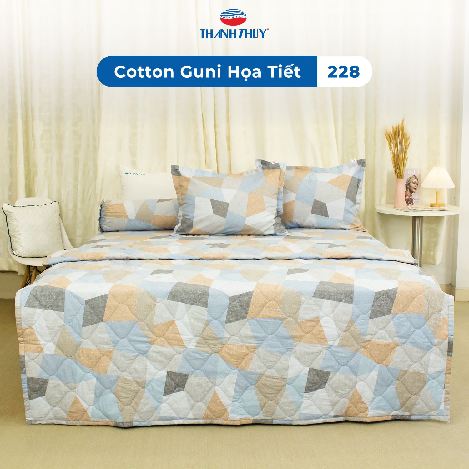  Bộ Ga Bọc Cotton Guni Họa Tiết 228 