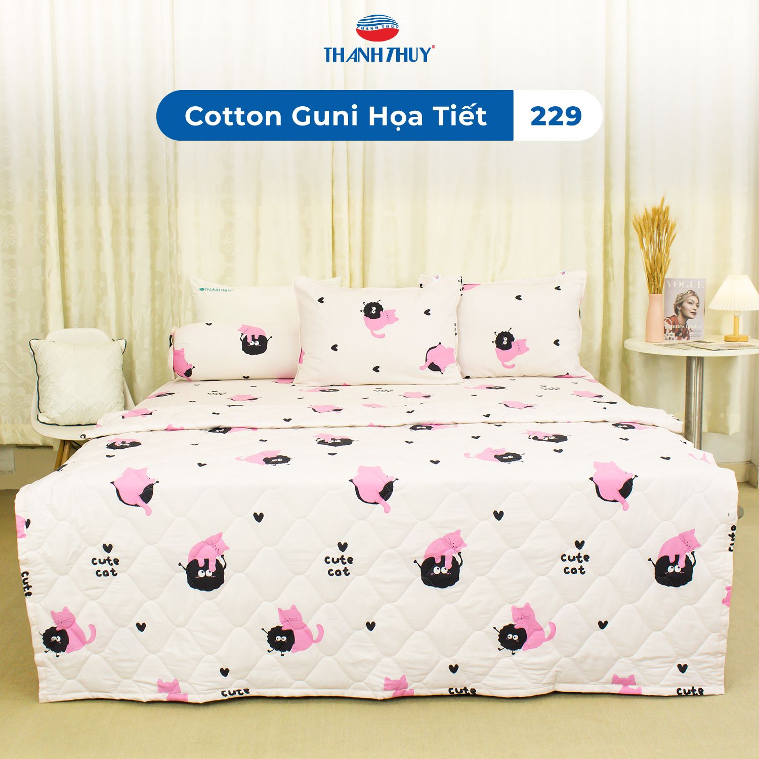  Bộ Ga Bọc Cotton Guni Họa Tiết 229 