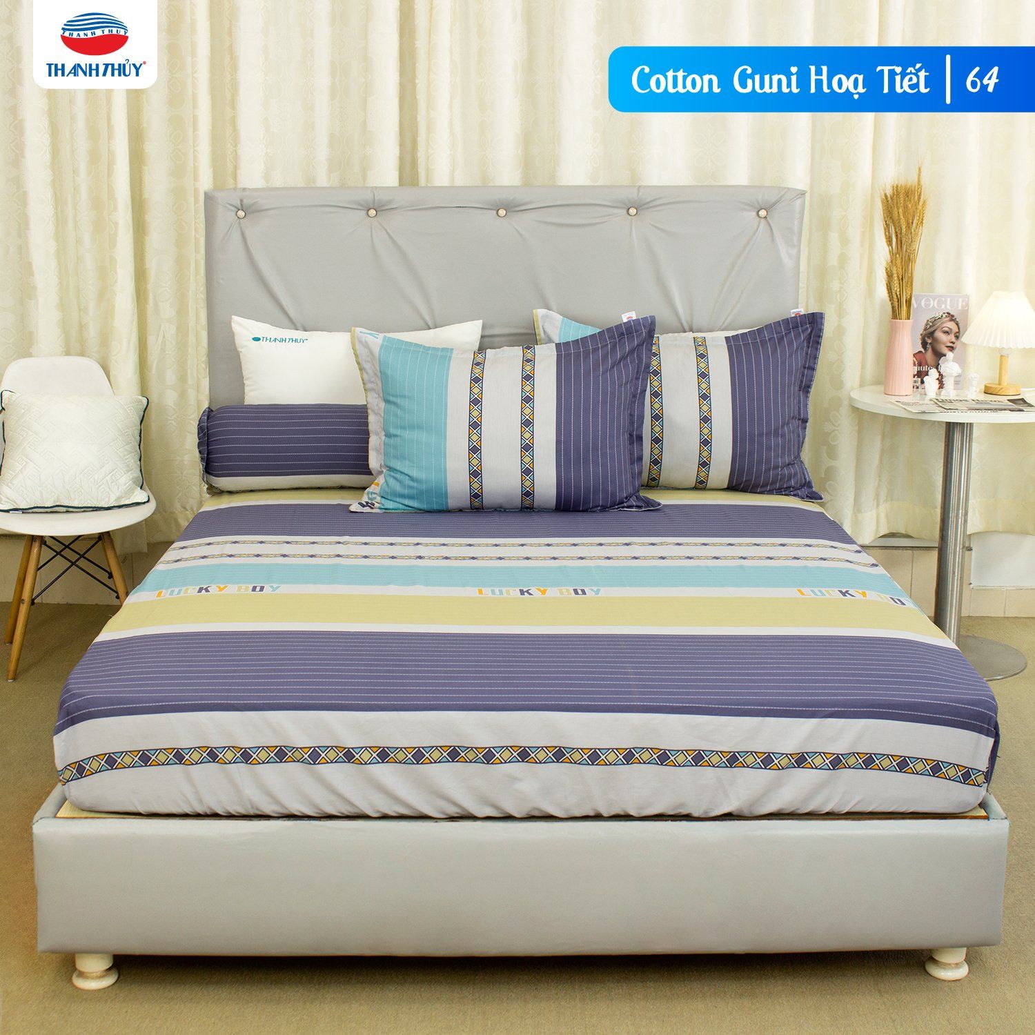  Bộ Ga Bọc Cotton Guni Họa Tiết 64 