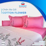  Bộ Ga Bọc Cotton Thêu Flower Màu Hồng 