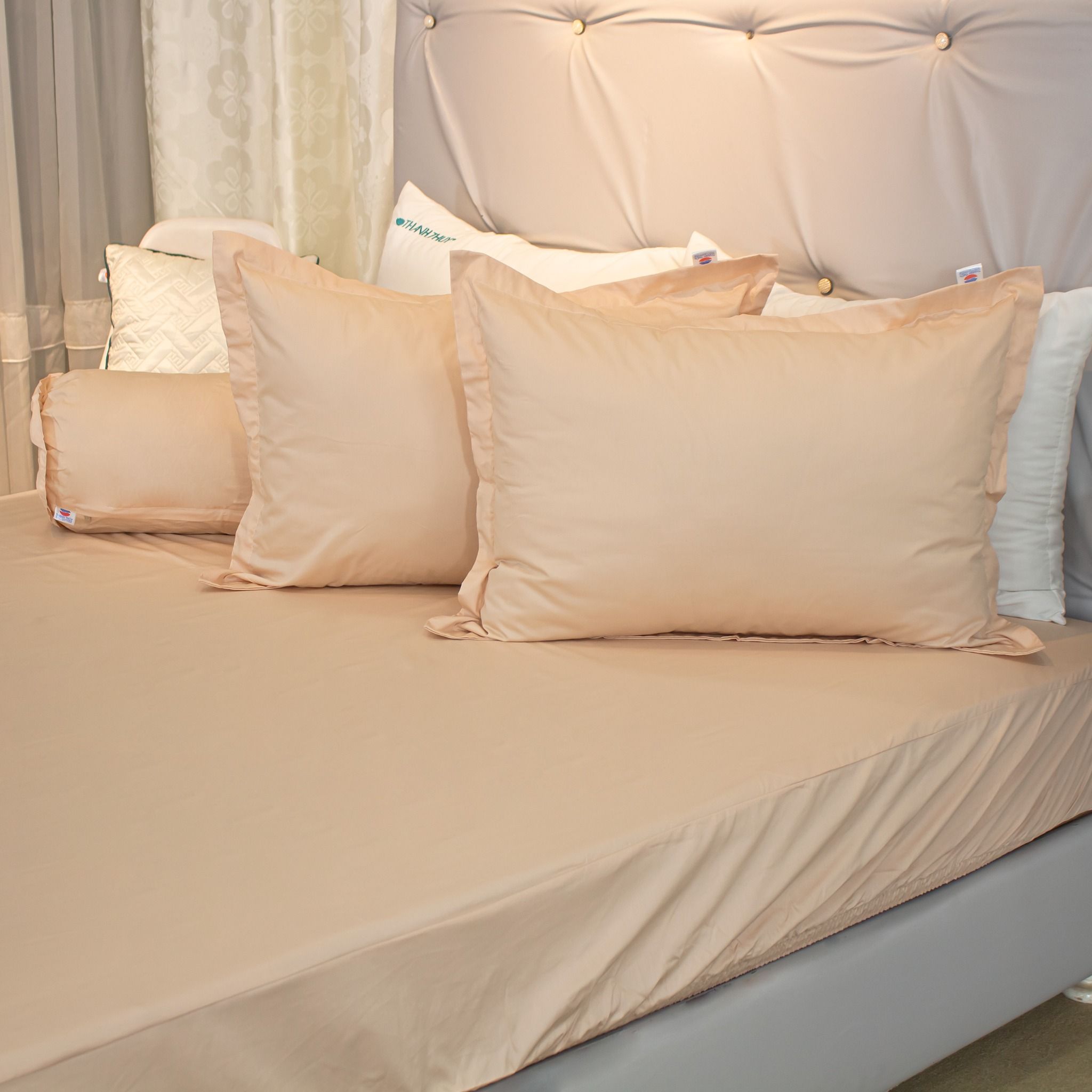  Bộ Ga Bọc Cotton Guni Màu Kem Sữa (11) 