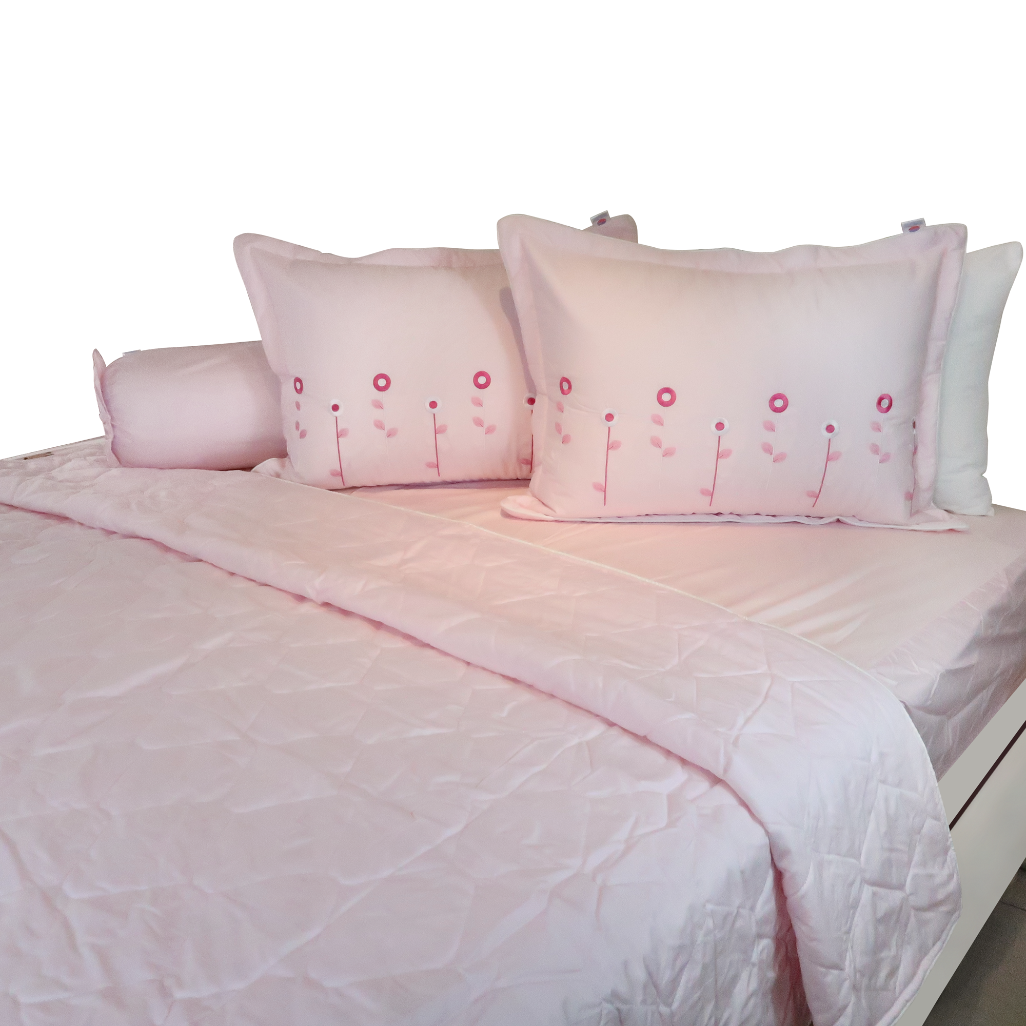  Bộ Ga Bọc Cotton Thêu Chân Màu Hồng (20) 