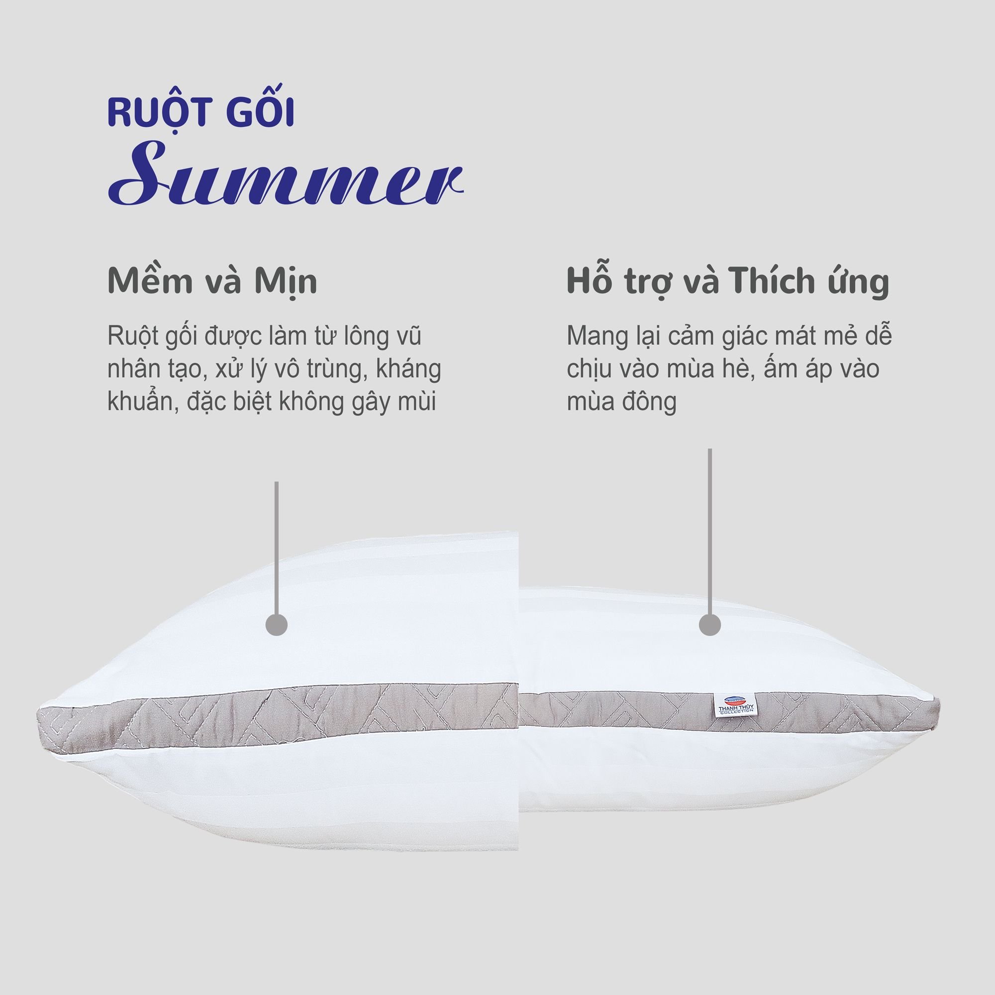  Ruột Gối Lông Vũ Nhân Tạo Summer 