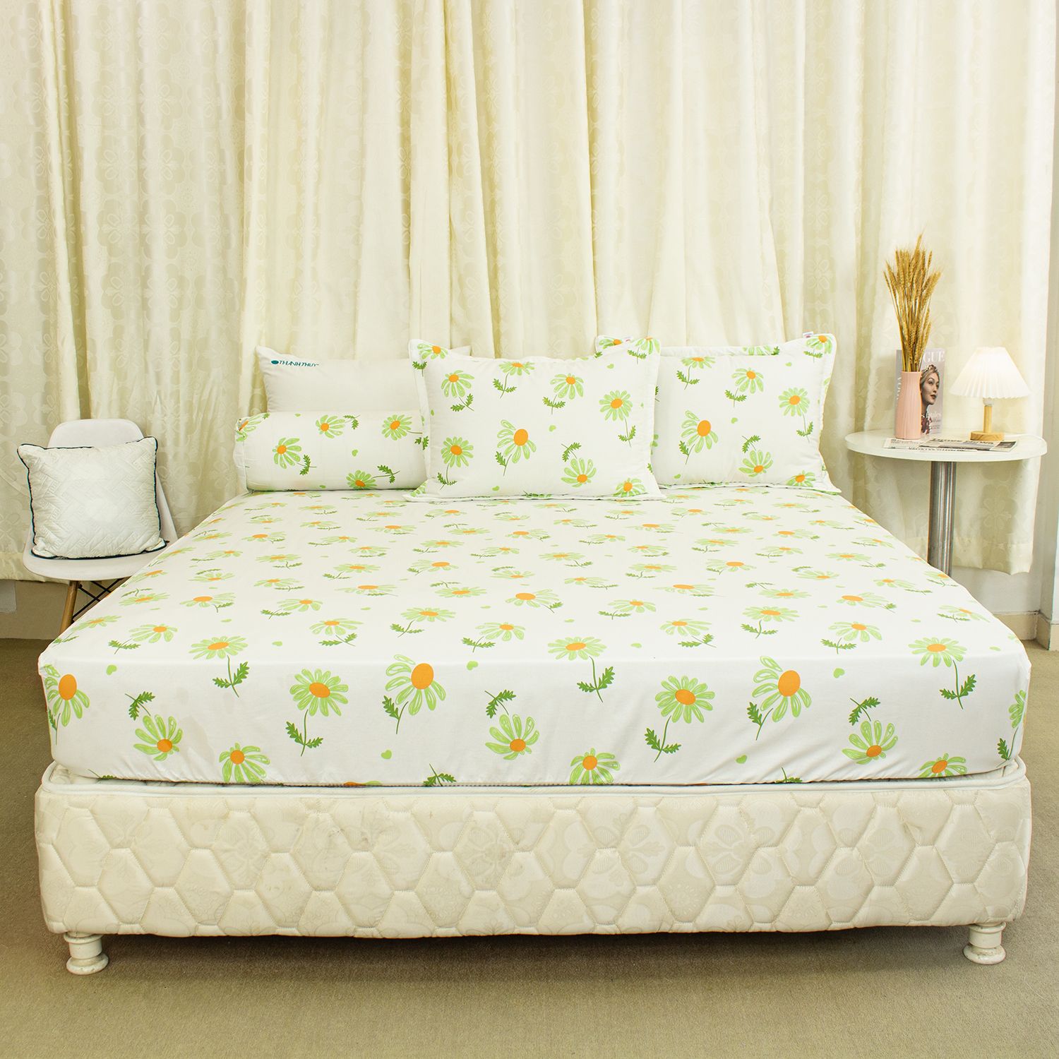  Bộ Ga Bọc Cotton Vanila (Vỏ Gối Không Lót Gòn) 461 