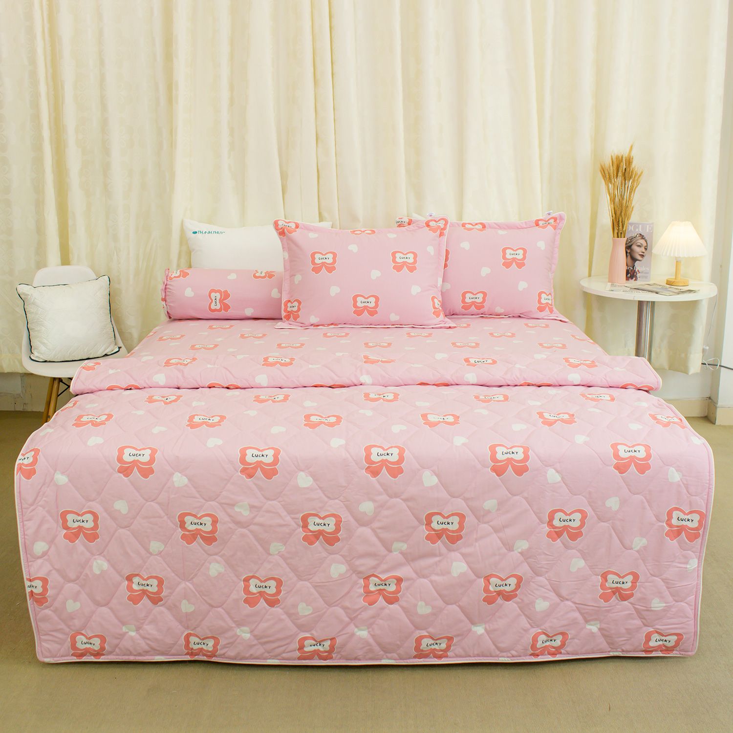  Bộ Ga Bọc Cotton Vanila (Vỏ Gối Lót Gòn) 468 