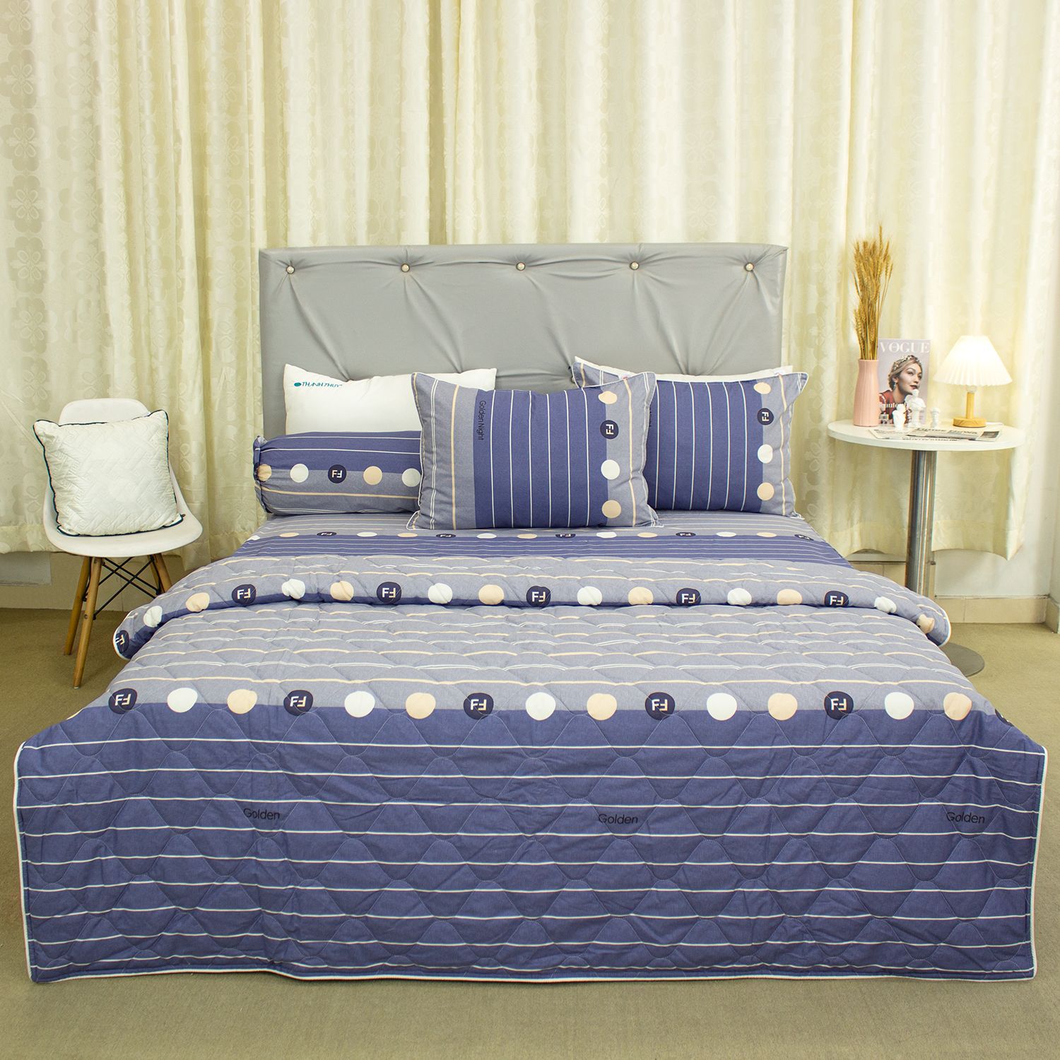  Bộ Ga Bọc Cotton Vanila (Vỏ Gối Không Lót Gòn) 471 