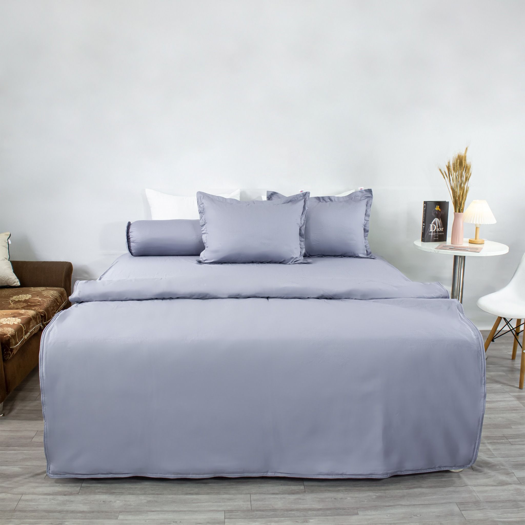  Bộ Ga Bọc Cotton Guni Màu Xám (5) 