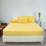  Bộ Ga Bọc Cotton Thêu Chân Màu Vàng (NS) 