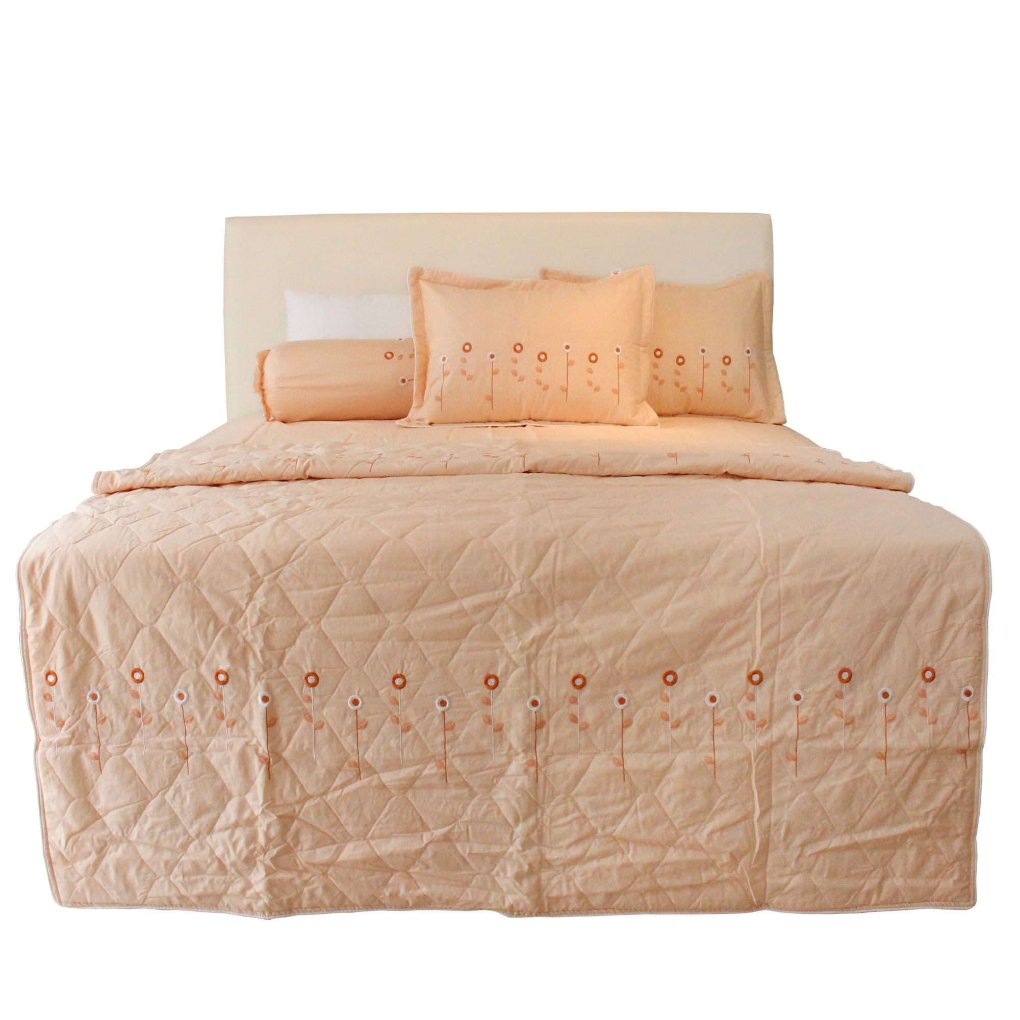  Bộ Ga Bọc Cotton Thêu Chân Màu Kem Sữa (11) 