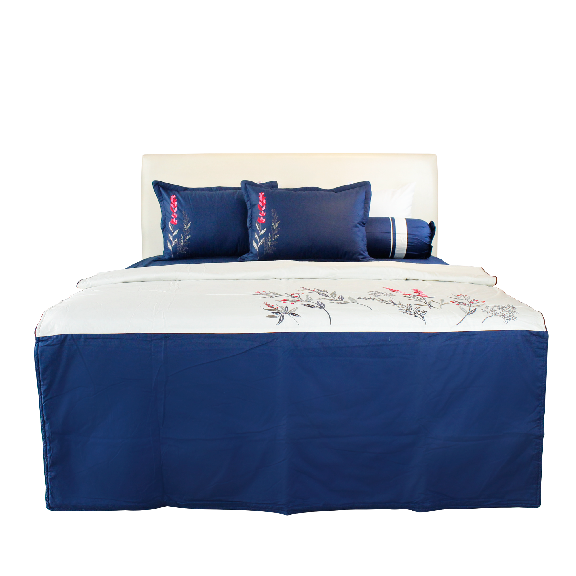  Bộ Ga Bọc Cotton Thêu Flower Màu Bích (16) 