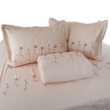  Bộ Ga Bọc Cotton Thêu Chân Màu Kem Sữa (11) 