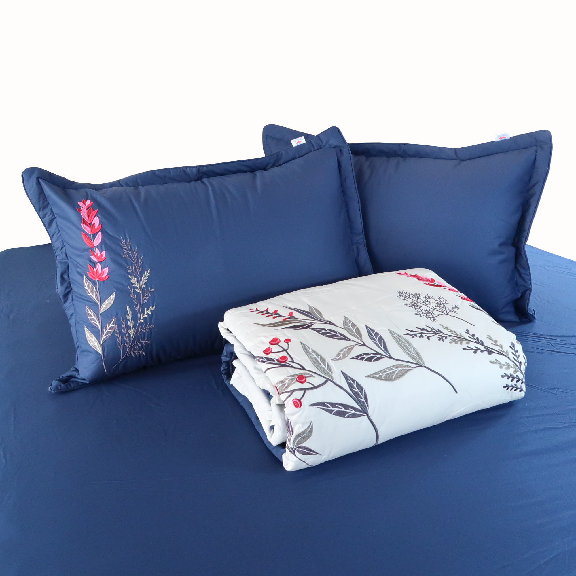  Bộ Ga Bọc Cotton Thêu Flower Màu Bích (16) 