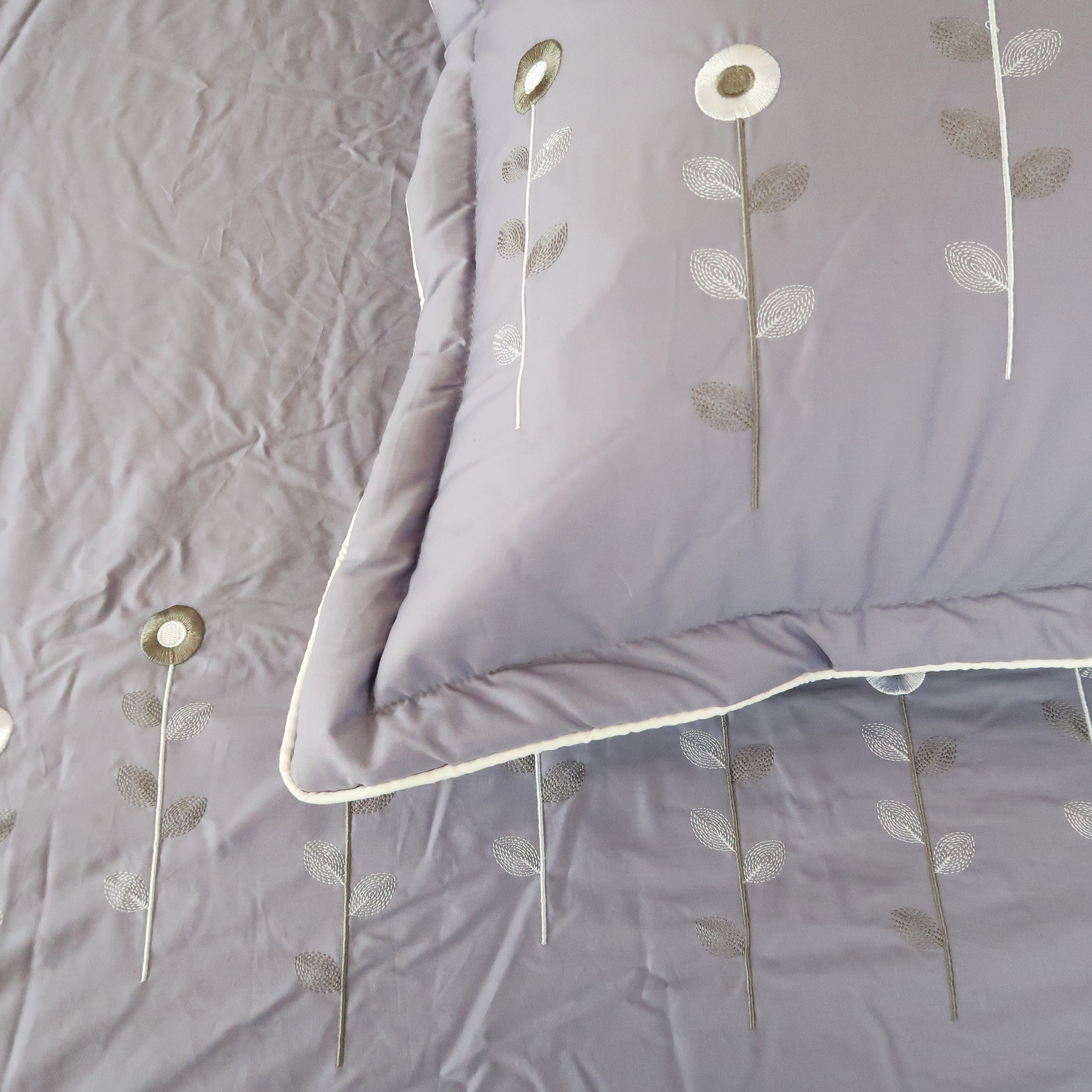  Vỏ Gối Cotton Thêu Chân Màu Xám (5) 