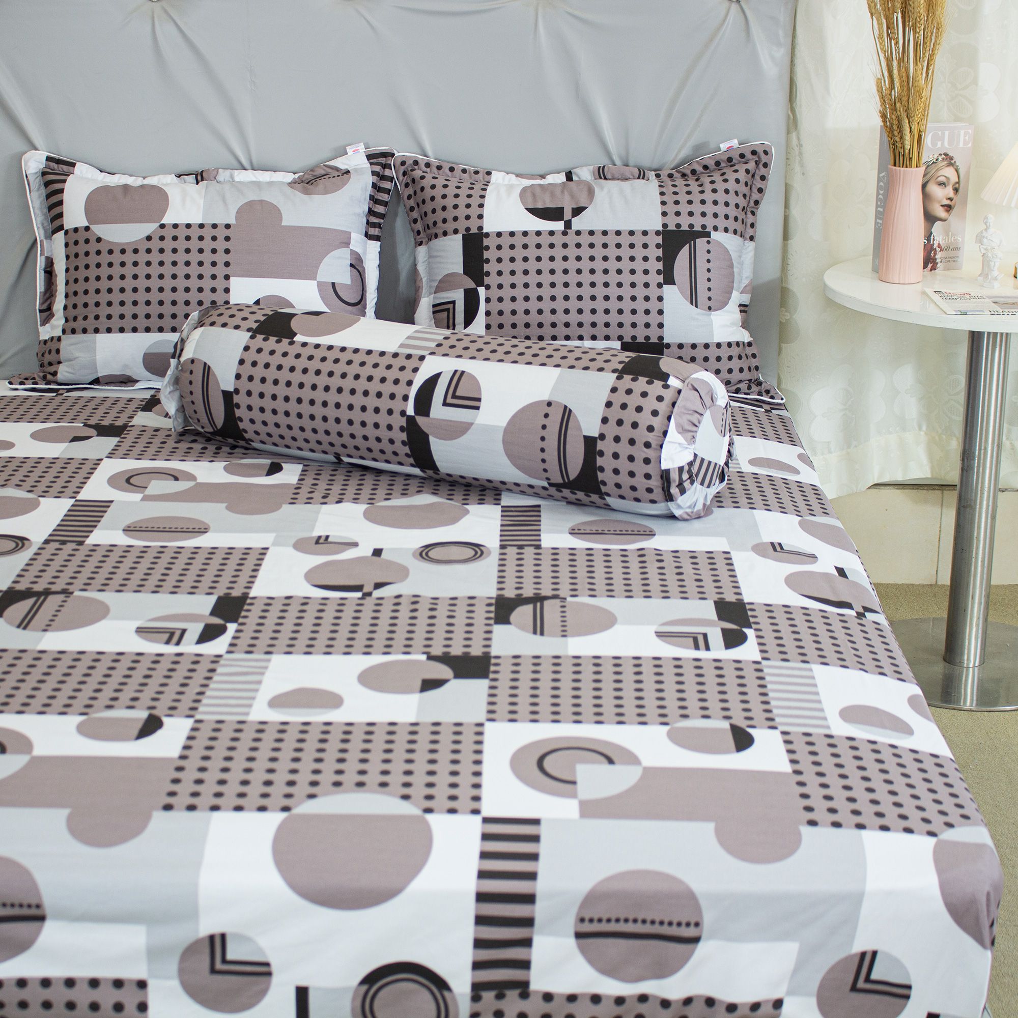  Bộ Ga Bọc Cotton Vanila (Vỏ Gối Không Lót Gòn) 437 