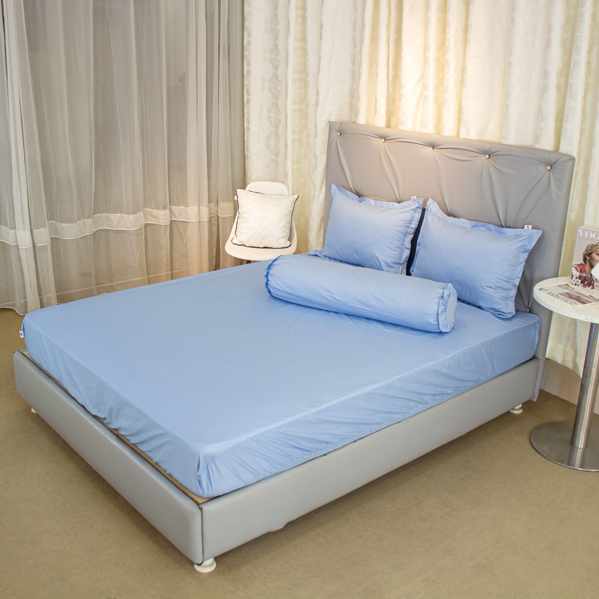  Bộ Ga Bọc Cotton Guni Màu Biển (1) 