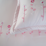  Vỏ Gối Cotton Thêu Chân Màu Hồng (20) 