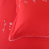  Vỏ Gối Cotton Thêu Chân Màu Đỏ (NS) 