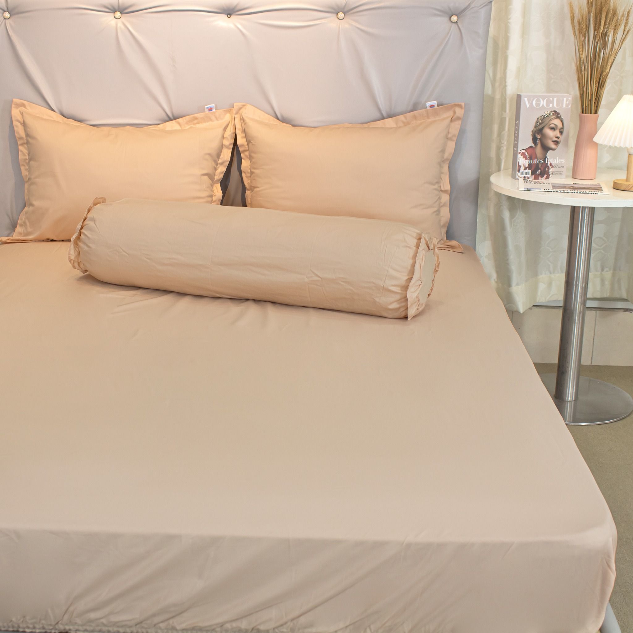  Bộ Ga Bọc Cotton Guni Màu Kem Sữa (11) 