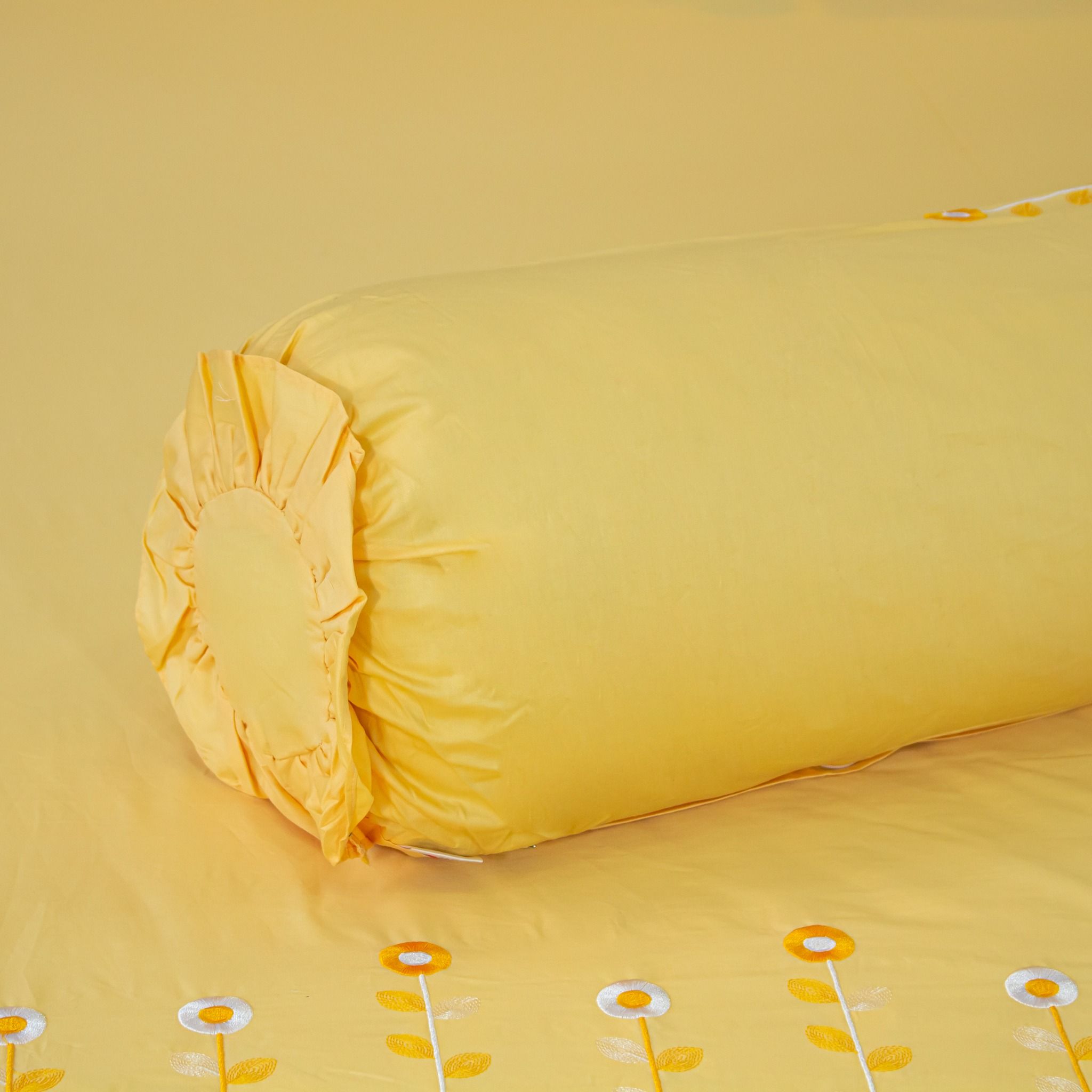  Bộ Ga Bọc Cotton Thêu Chân Màu Vàng (NS) 