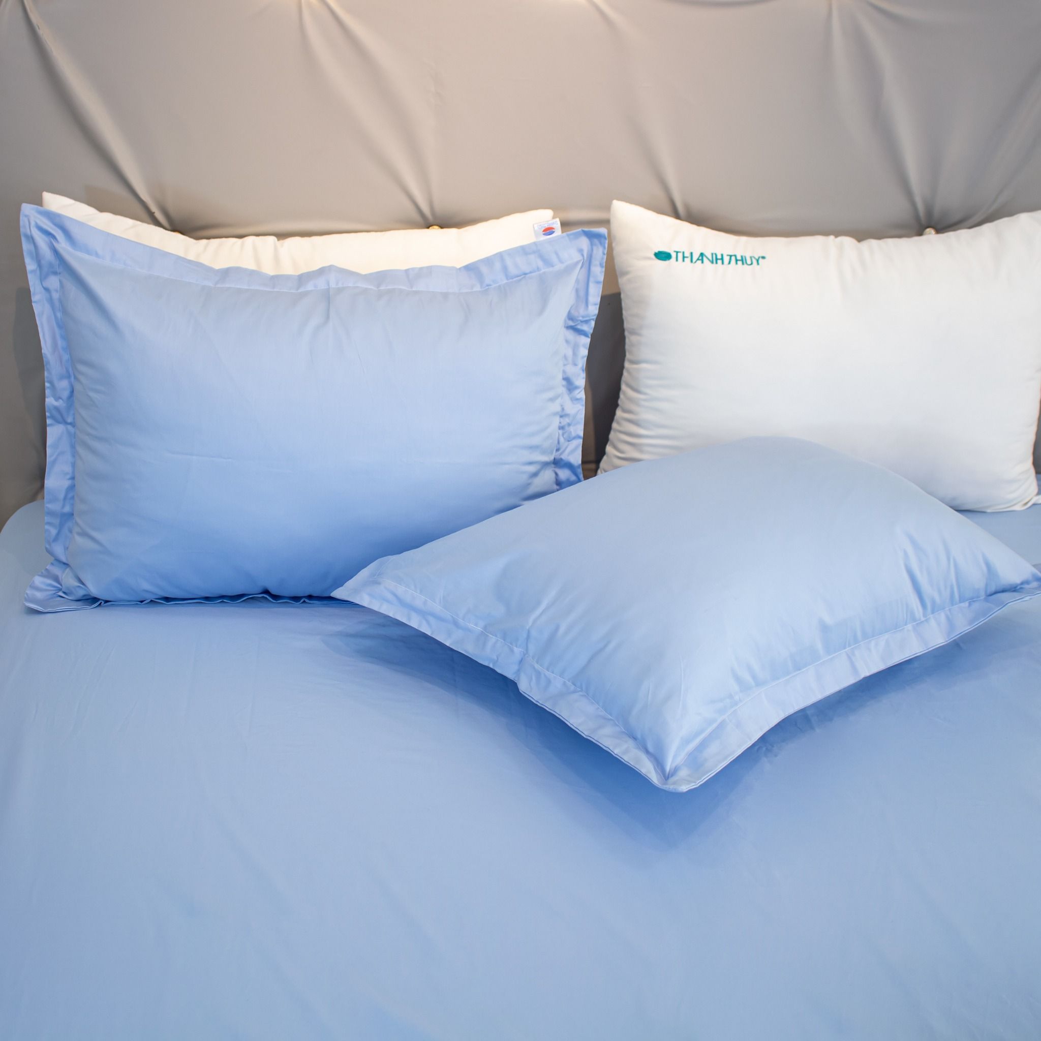  Bộ Ga Bọc Cotton Guni Màu Biển (1) 