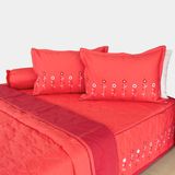  Bộ Ga Phủ Bèo Cotton Thêu Chân Màu Hồng y (6) 