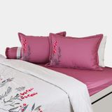  Bộ Ga Bọc Cotton Thêu Flower Màu Tím Than (13) 