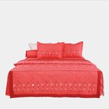 Bộ Ga Phủ Bèo Cotton Thêu Chân Màu Hồng y (6) 