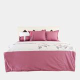  Bộ Ga Bọc Cotton Thêu Flower Màu Tím Than (13) 