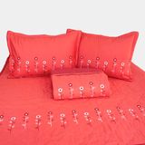  Bộ Ga Phủ Bèo Cotton Thêu Chân Màu Hồng y (6) 