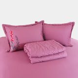  Bộ Ga Bọc Cotton Thêu Flower Màu Tím Than (13) 