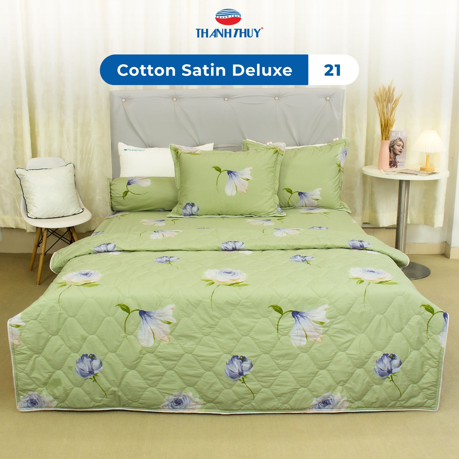  Bộ Ga Bọc Cotton Satin Deluxe 21 