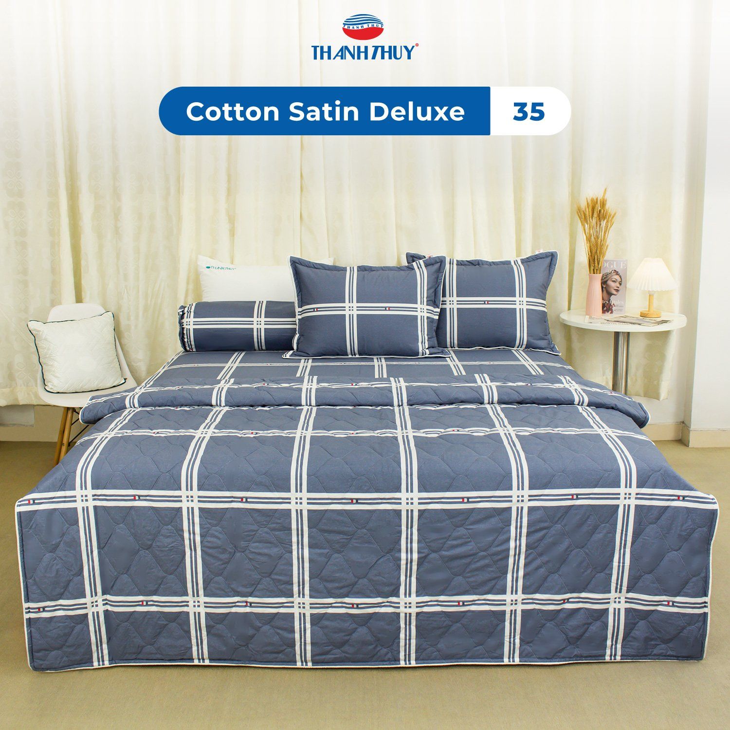 Bộ Ga Bọc Cotton Satin Deluxe 35 