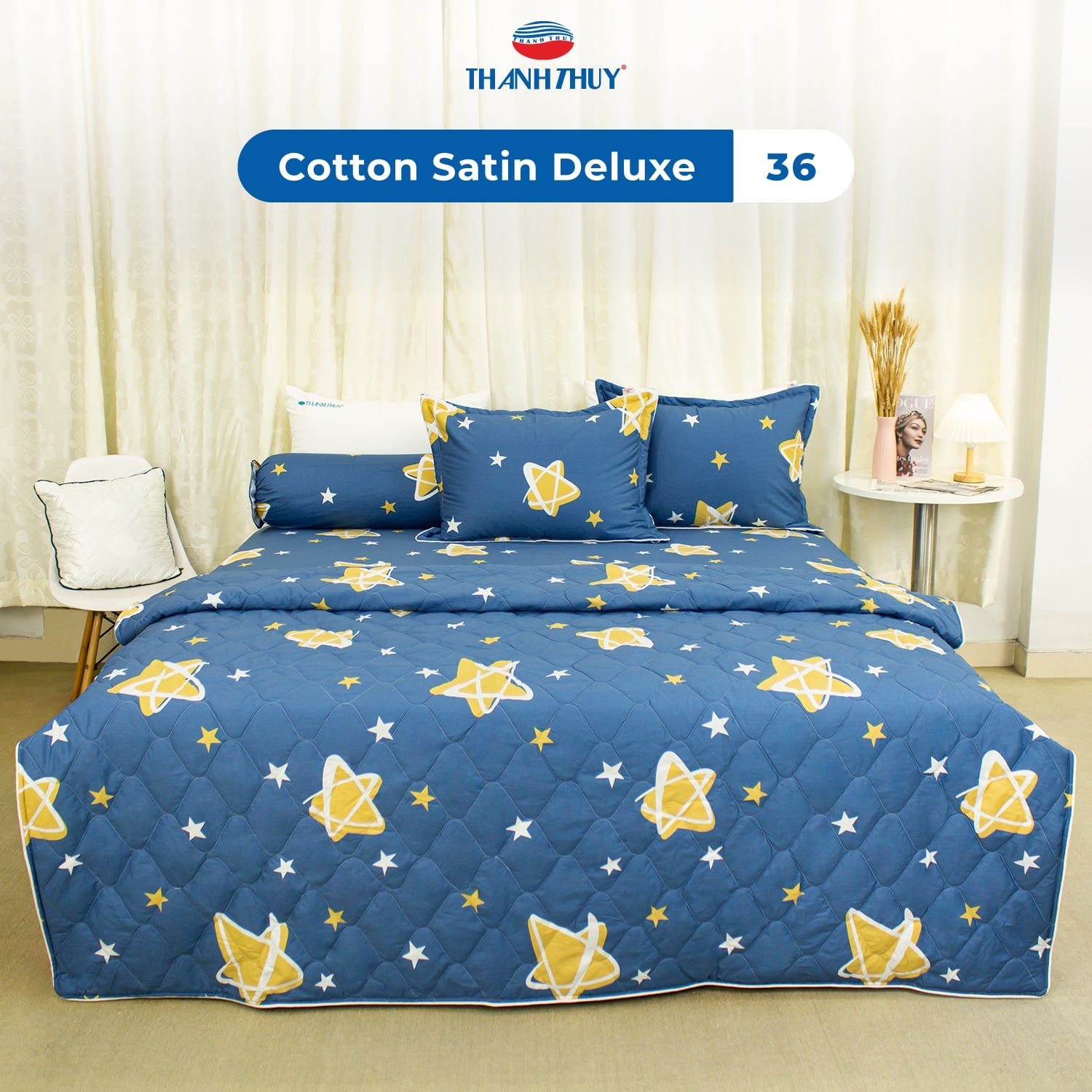  Bộ Ga Bọc Cotton Satin Deluxe 36 