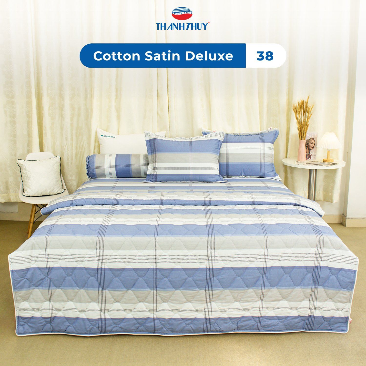  Bộ Ga Bọc Cotton Satin Deluxe 38 