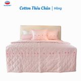  Bộ Ga Bọc Cotton Thêu Chân Màu Hồng (20) 