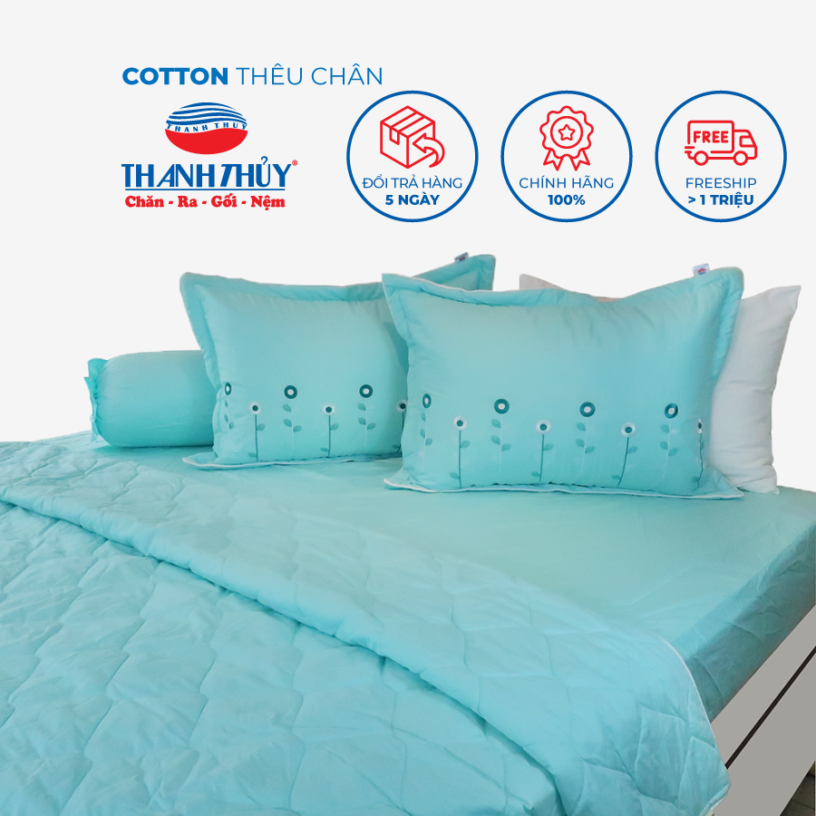  Bộ Ga Bọc Cotton Thêu Chân Màu Lý 