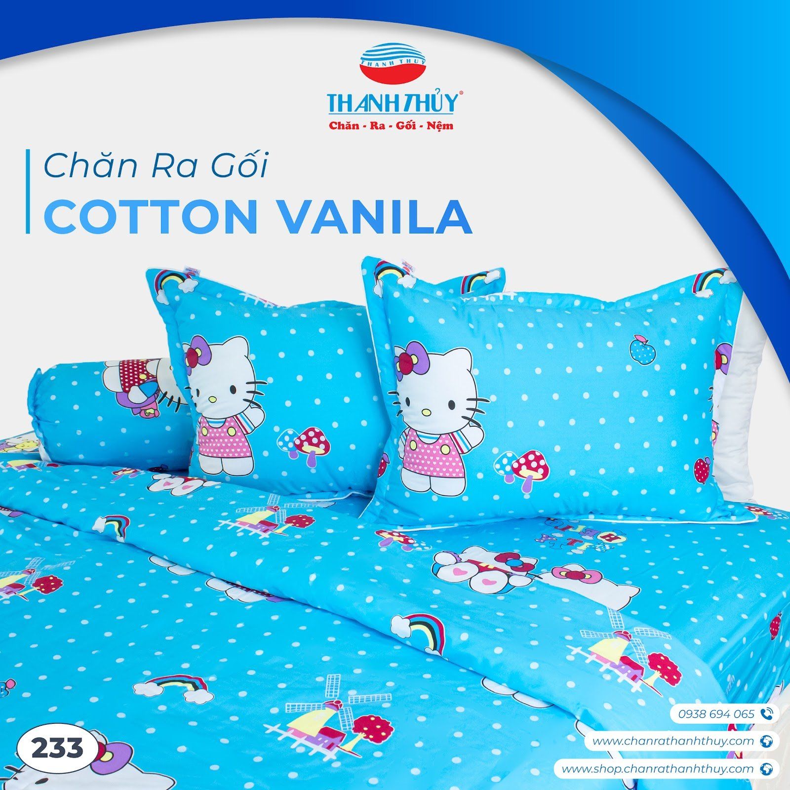  Bộ Ga Bọc Cotton Vanila (Vỏ Gối Không Lót Gòn) 233 