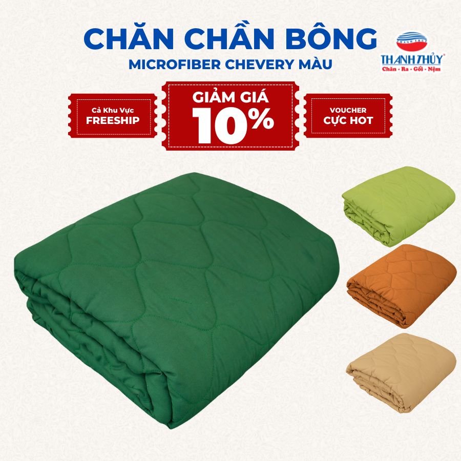  [Giảm 10%] Chăn Chần Bông Size 1m8x2m - Microfiber Chevery - Thoáng mát - THANH THUY 