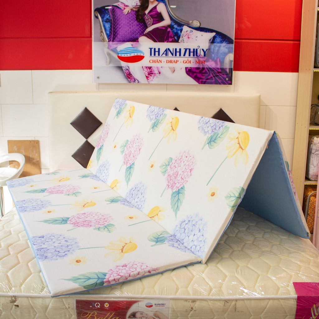  Nệm Bông Ép Hoạt Tính Gấp 3 cm,Êm Vừa,Nâng Đỡ Cơ Thể Tốt - THANH THUY (Mẫu ngẫu nhiên) 