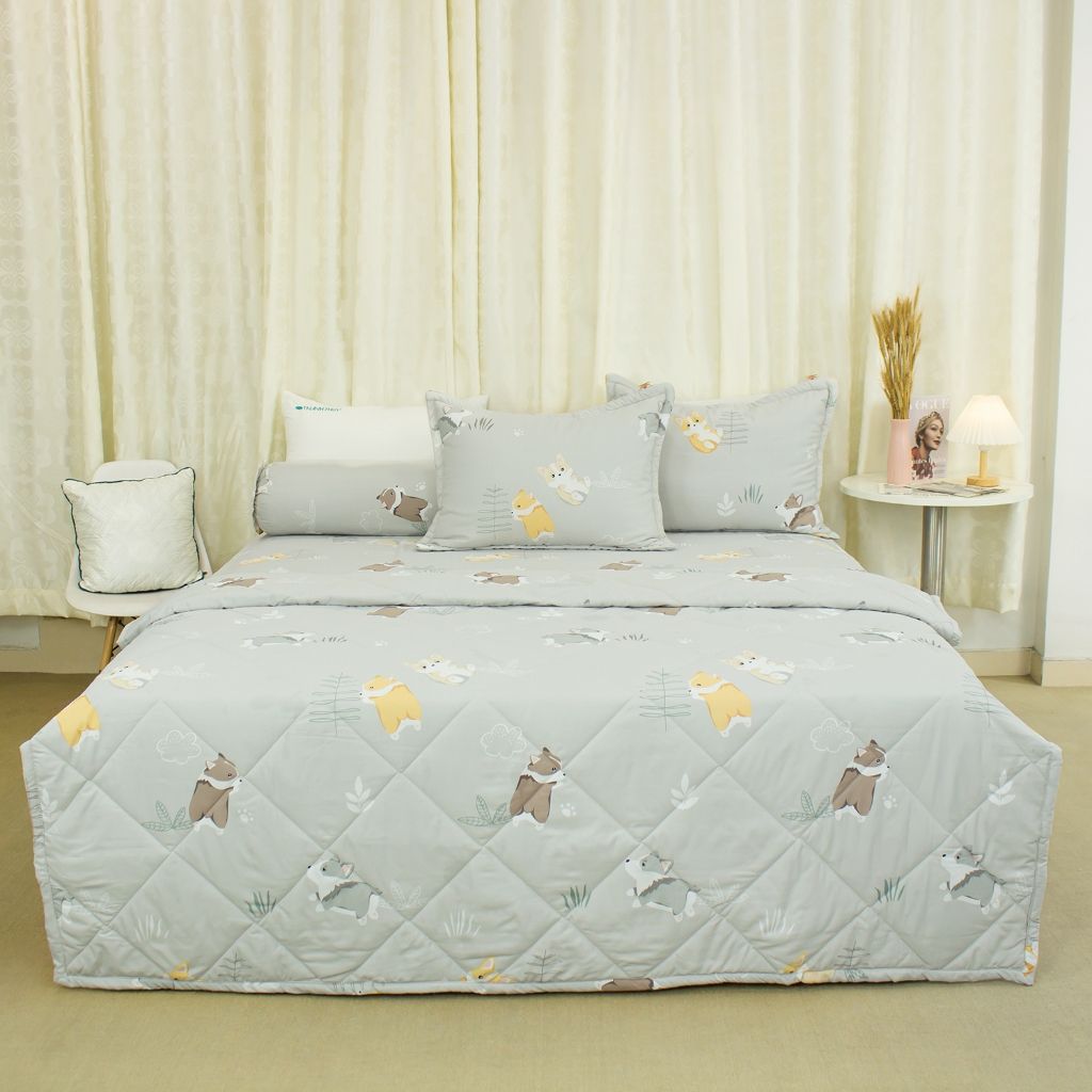  [Giảm 10%] Bộ Chăn Ga Gối 5 món - Lụa Chevery Modal (Tencel Modal) THANH THUY 