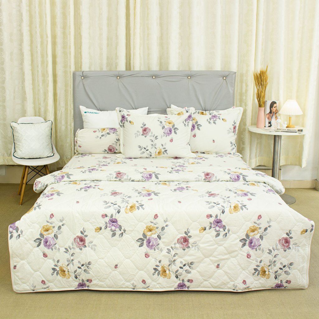  Bộ Ga Gối 4 món cao cấp - 100% Cotton Satin Deluxe -mềm mại,thoáng mát - THANH THUY 