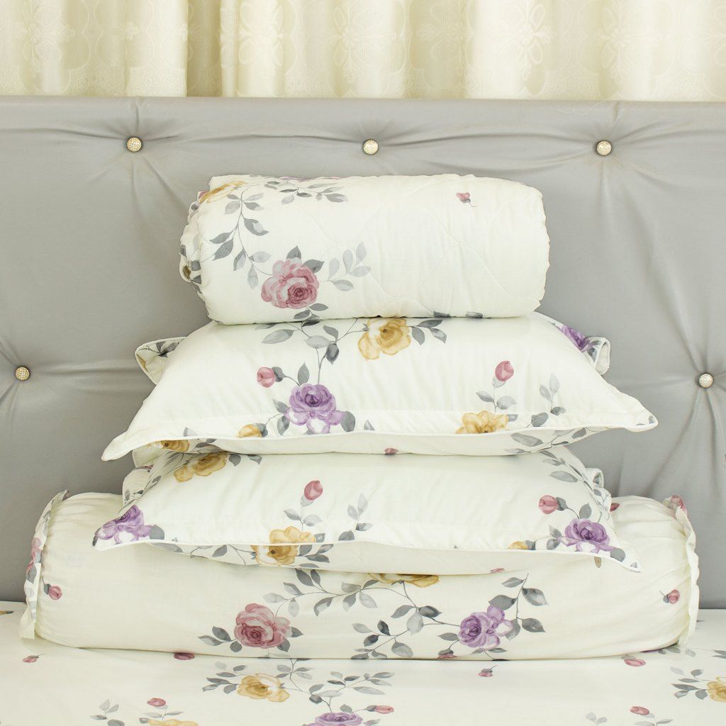  Bộ Ga Gối 4 món cao cấp - 100% Cotton Satin Deluxe -mềm mại,thoáng mát - THANH THUY 