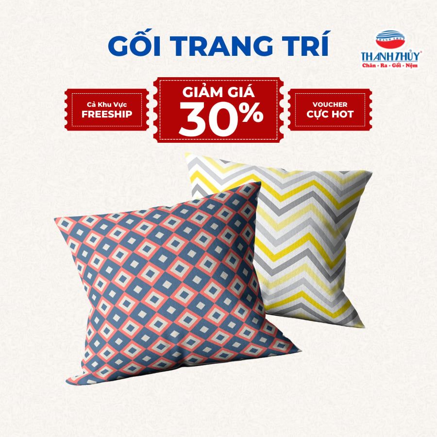  [GIẢM 30%] Gối tựa lưng sofa, gối trang trí Tafta, gối vuông 45x45 - THANHTHUY 