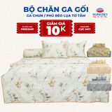  [DEAL SỐC COMBO] Bộ Chăn Ga Gối Chun / Phủ Bèo - Lụa Tơ Tằm (100% Tencel 60s) mềm mại - THANH THUY 