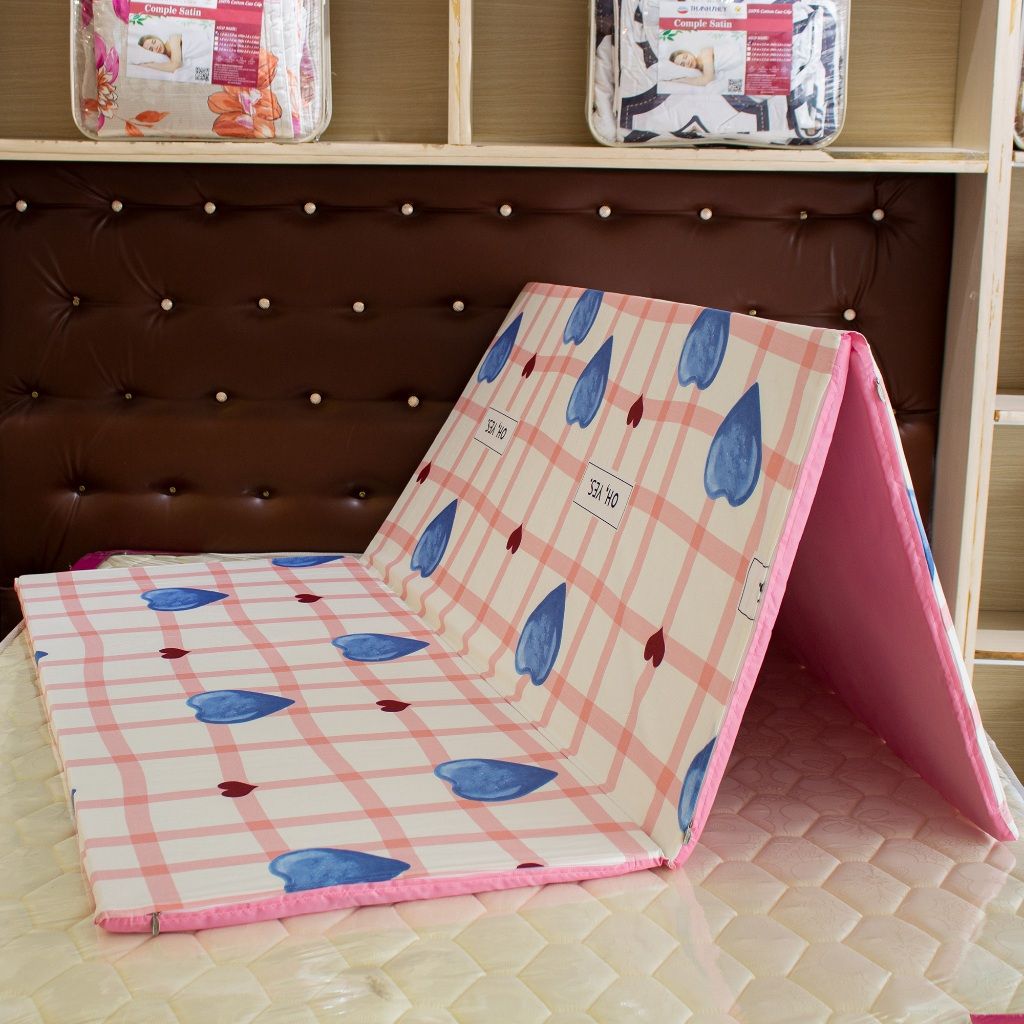  Nệm Bông Ép Hoạt Tính Gấp 3 cm,Êm Vừa,Nâng Đỡ Cơ Thể Tốt - THANH THUY (Mẫu ngẫu nhiên) 