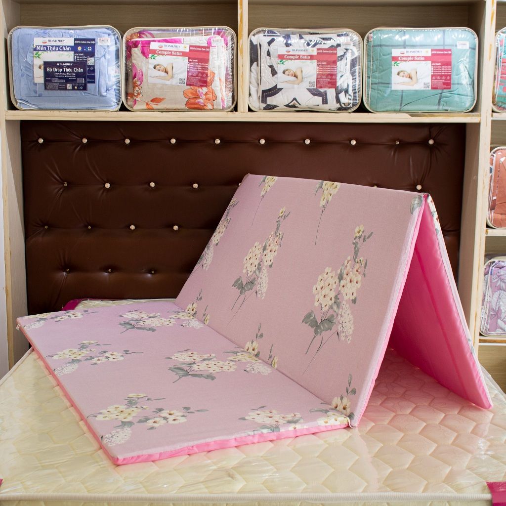  Nệm Bông Ép Hoạt Tính Gấp 3 cm,Êm Vừa,Nâng Đỡ Cơ Thể Tốt - THANH THUY (Mẫu ngẫu nhiên) 