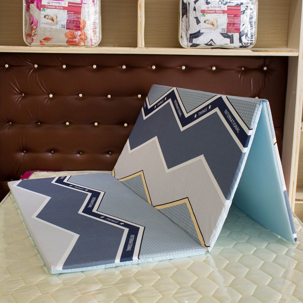  Nệm Bông Ép Hoạt Tính Gấp 3 cm,Êm Vừa,Nâng Đỡ Cơ Thể Tốt - THANH THUY (Mẫu ngẫu nhiên) 