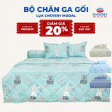  [Giảm 10%] Bộ Chăn Ga Gối 5 món - Lụa Chevery Modal (Tencel Modal) THANH THUY 
