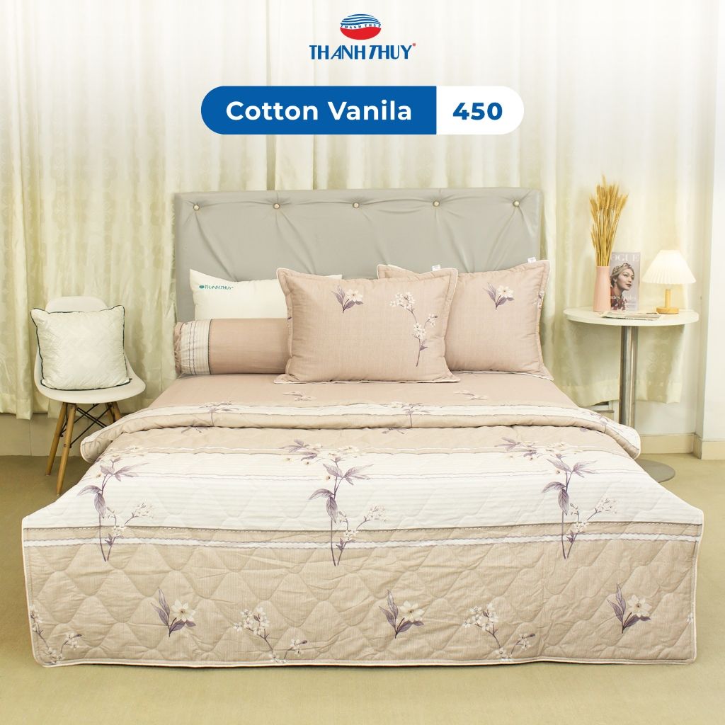  Ga giường 1m, 1m2, 1m4 - 100% Cotton Vanila thoáng mát (Không gồm vỏ gối) - THANH THUY 